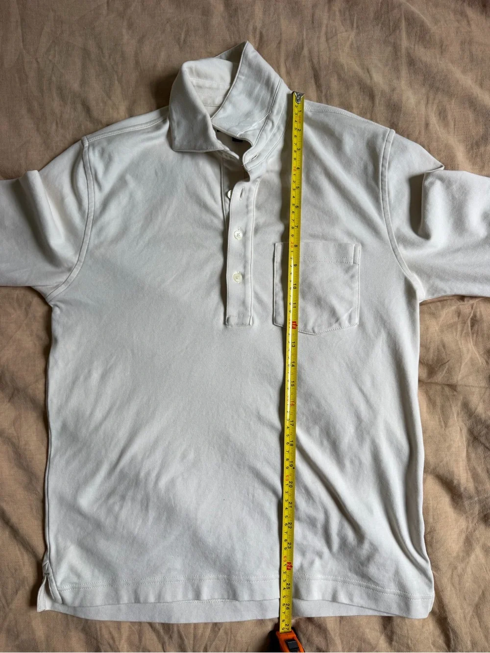 Banana Republic like-new long sleeve polo shirt mens small cream business casual